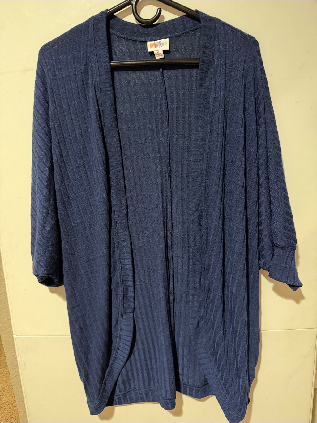 Lularoe Tracy Navy Blue Open Front Ribbed Cardigan